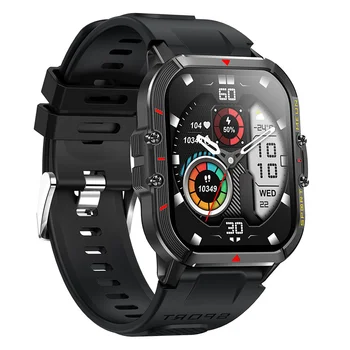 Мужские смарт-часы T21 с Bluetooth-вызовом SOS, голосовой ассистент, 1,96-дюймовый монитор сердечного ритма, фитнес-спортивные умные часы на открытом воздухе
