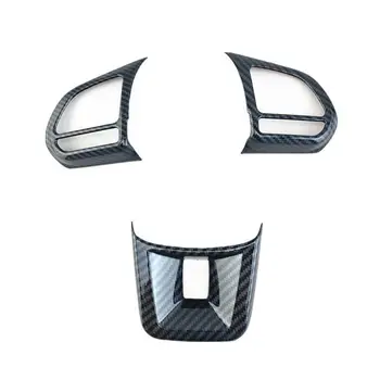 3 шт./компл. Наклейка на кнопку рулевого колеса автомобиля из АБС-пластика для внутренней отделки MG5 MG6 MG HS ZS Car Styling Carbon fiber