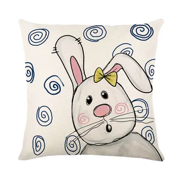Наволочка с рисунком Пасхального кролика, Пасхальный домашний Чехол для подушки, подголовник для спальни, наволочки на молнии Стандартного размера 45 см