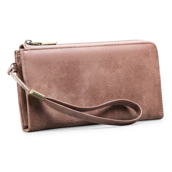 Новый женский кошелек из кожи Zero Wallet на молнии, кошелек большой емкости, сумка с несколькими зажимами