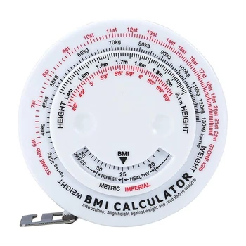 Лента для измерения талии, круглый тестер ИМТ для измерения массы тела, потеря веса, поддержание здоровой формы тела Длиной 1,5 м