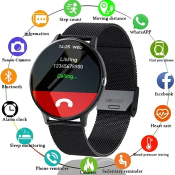 Смарт-часы с Bluetooth-вызовом Для мужчин и женщин, спортивный режим, монитор сердечного ритма и артериального давления, фитнес-трекер, Умные часы для мужчин + коробка