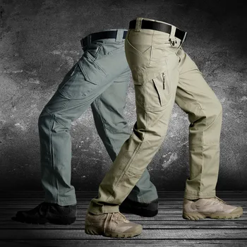 Мужские тактические брюки-карго из эластичной ткани Ripstop Для скалолазания, треккинга, охоты, военные брюки