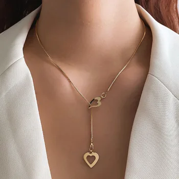 Двойное ожерелье с кисточкой Love, женская европейская и американская индивидуальность, INS, Нишевый дизайн, простое ожерелье с любовью, женские украшения