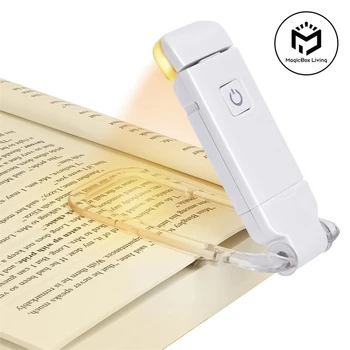 Светодиодный USB перезаряжаемый книжный светильник, защита глаз, Отдельно стоящая ночная лампа для чтения, Портативный зажим, настольная лампа, Ночная лампа-закладка