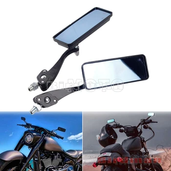 Универсальное Мотоциклетное Прямоугольное зеркало заднего вида 10 мм Боковые Зеркала Слева и справа для Harley Touring Honda Yamaha Kawasaki Choppers