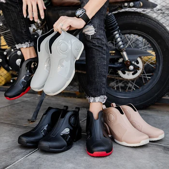 Непромокаемая обувь для дождя, нескользящие мотоциклетные ботинки для мужчин, женская мотоциклетная обувь, гоночная обувь, мотоциклетные ботинки с высоким берцем