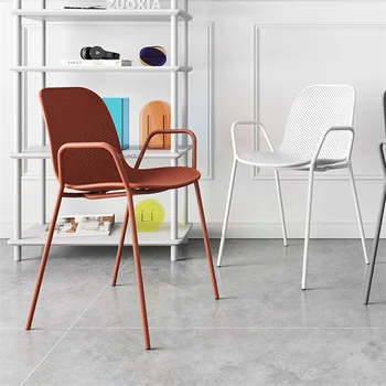 Скандинавские обеденные стулья из кованого железа, мебель для дома, современный минималистичный пластиковый стул, стул для отдыха в кафе, стул для переговоров
