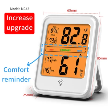 LCD Ukuran Besar Digital Termometer Higrometer Dalam Ruangan Ruangan Suhu Kelembaban Meter Sensor Indikator Stasiun Cuaca