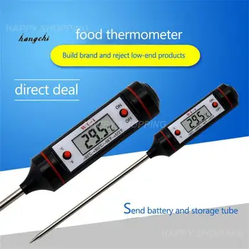 Игольчатый термометр для масла, пищевой термометр мгновенного считывания, Тестер температуры мяса с зондом для приготовления на гриле на кухне