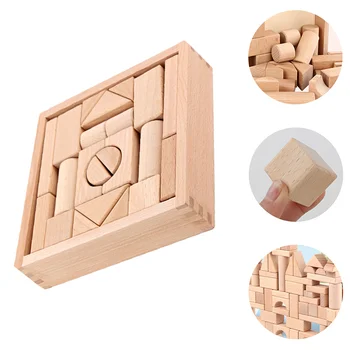 Креативные Деревянные Геометрические блоки Деревянная игрушка Детские Строительные блоки Деревянные Поделки Креативные Жевательные Геометрические Развивающие