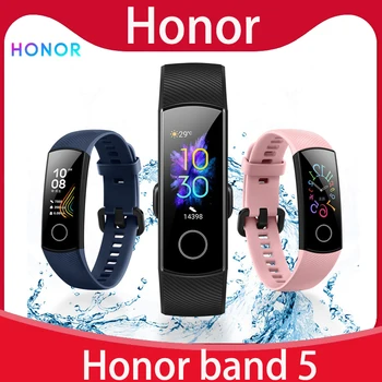 Оригинальный смарт-браслет Honor Band 5 с сенсорным экраном для определения положения при плавании, частоты сердечных сокращений, сна SnapBracelet