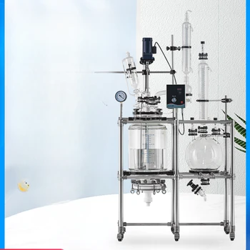 Реакционный чайник из двухслойного стекла, лабораторный фильтр для фильтрации песка, комбинированная кристаллизация и сбор жидкости