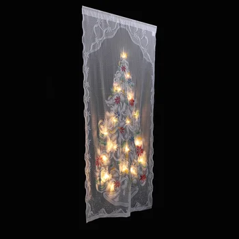 Рождественские светящиеся шторы, Светящиеся Фестивальные украшения, Подвесная сцена, Световой дом, Рождественские подвески с кружевным орнаментом
