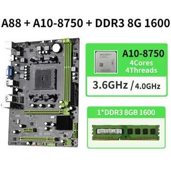 A88 Превосходная игровая производительность AMD A88 FM2 / FM2 + Материнская плата с процессором A10-8750 AMD DDR3 8GB 1600MHz AM4