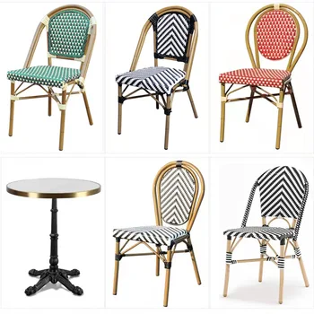 Уличные столы и стулья из ротанга Французские уличные стулья для кафе и ресторана Можно дополнить стульями из ротанга из полиэтилена