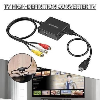 Pohiks RCA-HDMI-совместимый Конвертер AV S-Video Аудио Конвертер Vdieo Адаптер Поддерживает Совместимость с 1080P/720P