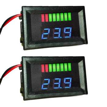2X 12 В Индикатор емкости кислотно-свинцового аккумулятора Светодиодный тестер уровня заряда Синий вольтметр