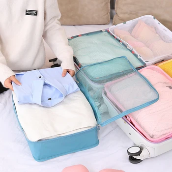 Дорожная сумка большой емкости для хранения одежды Аккуратный органайзер для гардероба Сумка для чемодана Сумка для органайзера для путешествий Упаковка Cube Bag