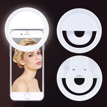 1 шт. светодиодное кольцо с USB-зарядным устройством для телефона, подсветка для селфи, совместимая с iPhone Samsung Xiaomi Poco