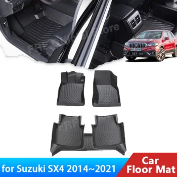 для Suzuki SX4 S Cross Scross JY 2014 ~ 2021 2020 2018 2017 2016 2014 Аксессуары Коврик для ног Линия ковровой дорожки Водонепроницаемый