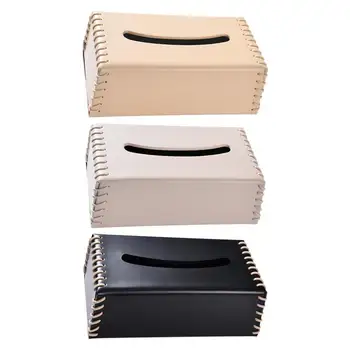 Кожаная коробка для салфеток, прочный и долговечный чехол для хранения бумаги для лица из искусственной кожи, домашний органайзер для ванной комнаты, прикроватный столик, письменный стол