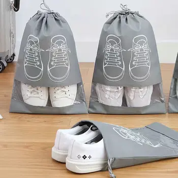 Пылезащитный чехол для обуви Сумки для хранения на молнии Авоська Складной Дорожный чемодан Органайзер Многоразового использования Водонепроницаемый карман для обуви на шнурке