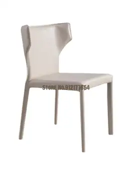Обеденный стул с кожаным седлом в скандинавском стиле, легкий Роскошный Современный Простой Домашний Итальянский Дизайнерский письменный стул со спинкой, обеденный стол со стулом