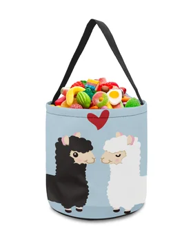 Милая мультяшная корзина для хранения Альпаки, ведерко для сладких конфет, портативная домашняя сумка для хранения, корзина для детских игрушек, принадлежности для украшения вечеринки