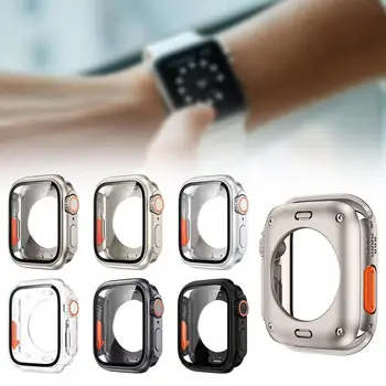 Модифицированный чехол для Apple Watch Series 49-мм защитная пленка для iWatch 8th-Ultra Case, водонепроницаемая встроенная крышка экрана
