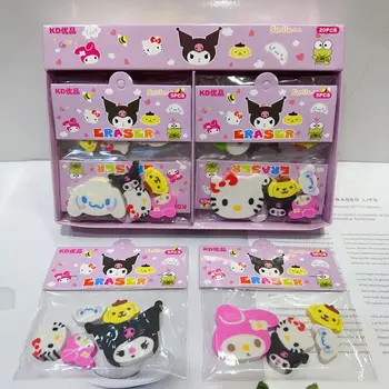 20 пакетов Комбинированного набора мультяшных ластиков Sanrio Hello Kitty Kuromi Melody Школьные принадлежности Канцелярские принадлежности Оптом