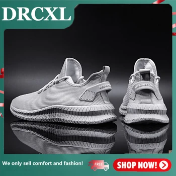 DRCXL Мужская обувь с дышащей сеткой, модные легкие прогулочные туфли на плоской подошве, мужские теннисные кроссовки большого размера, уличная обувь для бега и фитнеса