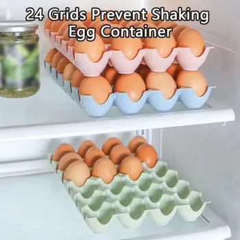 Удобная коробка для яиц с защитой от ударов, компактная, противоскользящая, 24 решетки Предотвращают встряхивание контейнера для яиц