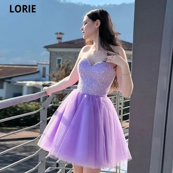 Короткие выпускные платья LORIE Princess из тюля, коктейльное платье с блестками и бисером для девочек, летние вечерние платья Vestidos De Festa