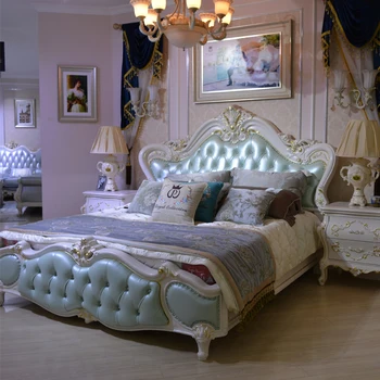 Современные деревянные наборы Новая классическая мебель для спальни Спальный гарнитур дизайнерская деревянная роскошная кровать