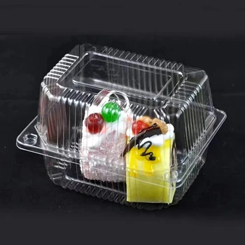 100 Штук одноразовых коробок для выпечки Коробок для упаковки небольших тортов, запеченных фруктов, закусок на вынос, пластиковых упаковочных коробок для пищевых продуктов