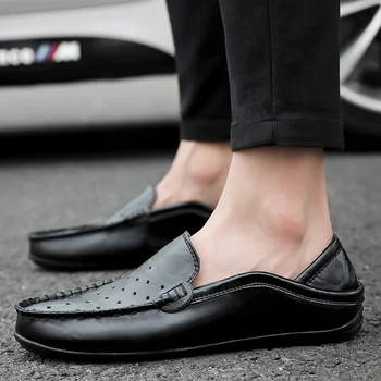 Мужская летняя обувь 2023 года, удобная мужская повседневная обувь классического модного дизайна на шнуровке, мужские кожаные туфли-лодочки высокого качества