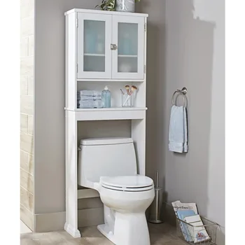  Белый 24,62 дюйма. Экономия места в ванной, 3 яруса, над туалетным шкафом для хранения 