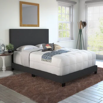 Каркас кровати Boyd Sleep Milan с мягкой льняной платформой, Queen, черный каркас кровати мебель для спальни