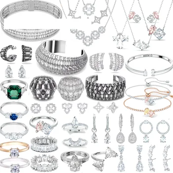 Женский Роскошный ювелирный набор, браслет в форме сердца, ожерелье, Кольцо, Серьги, Соответствующий Тип Soul Pink Crystal