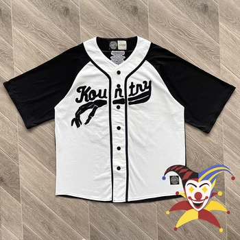Бейсбольная рубашка Kapital Kountry в стиле пэчворк с коротким рукавом, Мужская женская свободная рубашка с вышитыми костями буквами, футболки