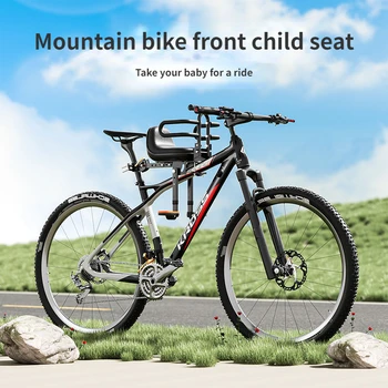 Детское сиденье для горного велосипеда С утолщенной и увеличенной подушкой сиденья спереди Из алюминиевого сплава, детское сиденье со складной педалью