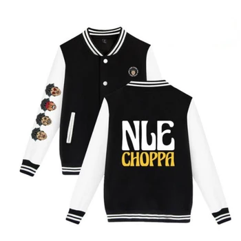 Бейсбольная форма рэпера NLE Choppa с капюшоном на молнии, мужские куртки, уличная одежда, толстовка в стиле хип-хоп Harajuku, повседневная спортивная одежда