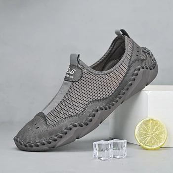 мужская обувь в стиле Casual, Удобные мужские кроссовки без застежки, дышащие, 2023, Новые мужские полуботинки 38-48