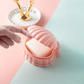 Представленная японская винтажная коробка для мыла в виде ракушки, креативная сливная розовая коробка для мыла, мыльница из полипропилена, материал PP