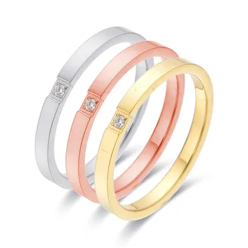 Женское кольцо FYSARA с одним кристаллом циркона, Романтическое Уникальное кольцо из нержавеющей стали, ювелирные изделия в простом стиле, сувенир, подарок, Вечная Любовь