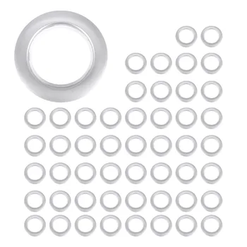 50 упаковок втулки для штор, внутренний диаметр 43 мм, кольца для штор, наноразмерное римское кольцо с низким уровнем шума (серебро)