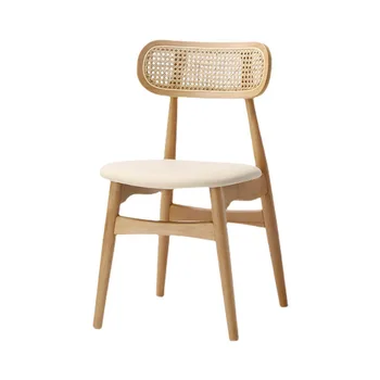 Высокий стул 79 см из каучукового дерева, плетеный из ротанга, со спинкой, кожаной подушкой сиденья, Устойчивая прочная мебель