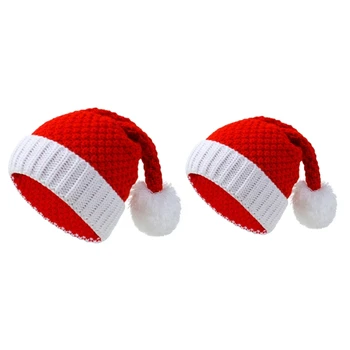 Рождественская шапка для родителей/ детей, Теплая вязаная крючком шапочка для мамы и ребенка, детская шапочка для волос, Однотонная шапочка для девочек и мальчиков, подарок