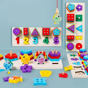 Детские деревянные игрушки, Цифровая Логарифмическая доска, Многофункциональный Сборочный набор строительных блоков для детских игрушек-головоломок